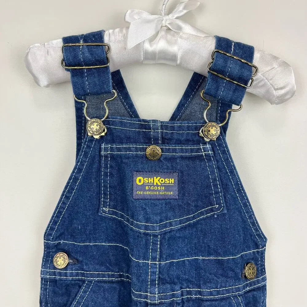 Vintage OshKosh B'gosh Blue Jean Overalls Toddler USA
